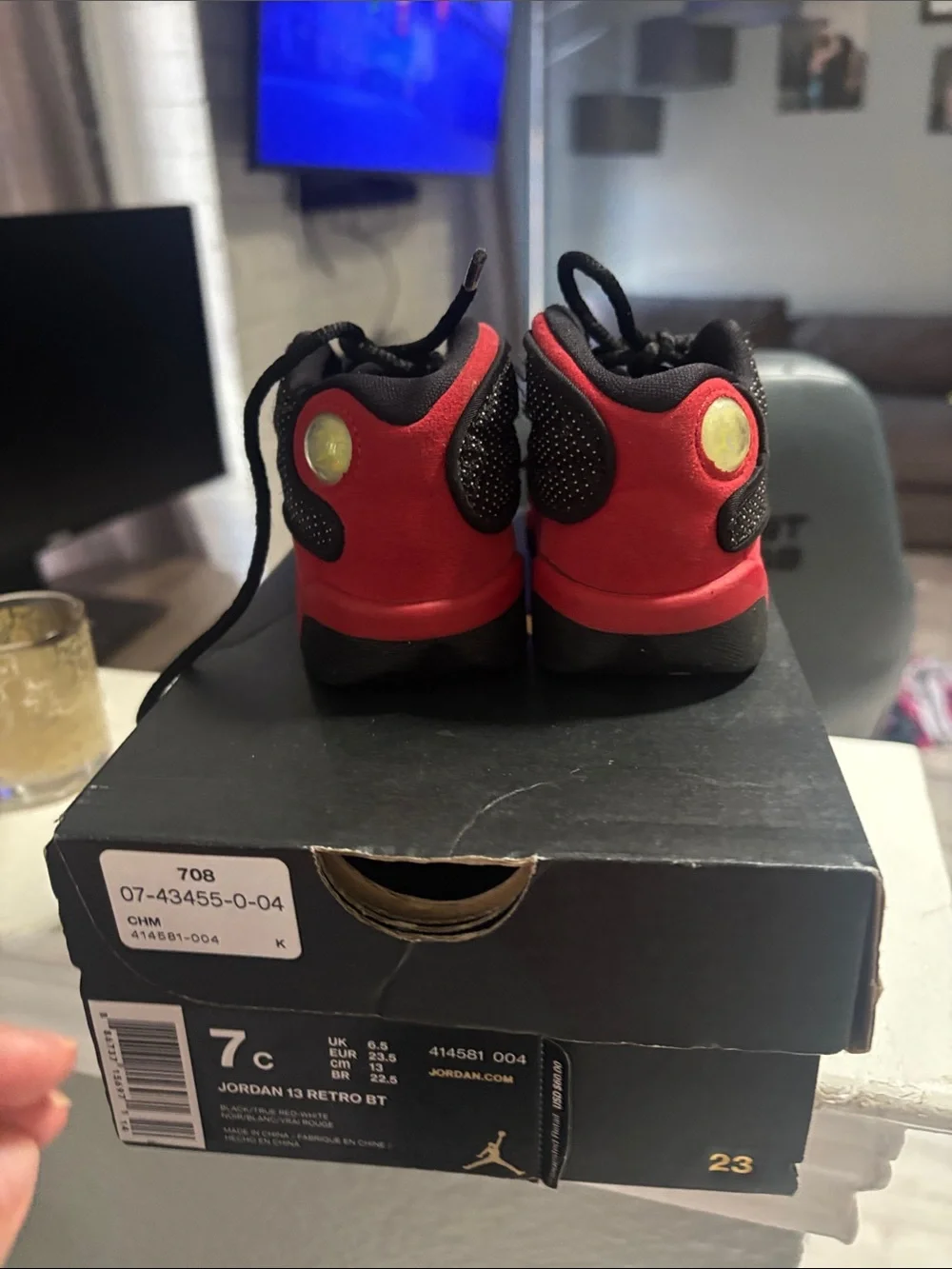 Jordan Kids Black and Red Mini Basketball Sneakers
